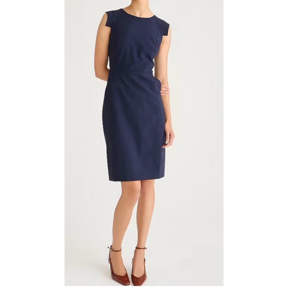 J. Crew Resume Dress Stretch Wool Navy 8
